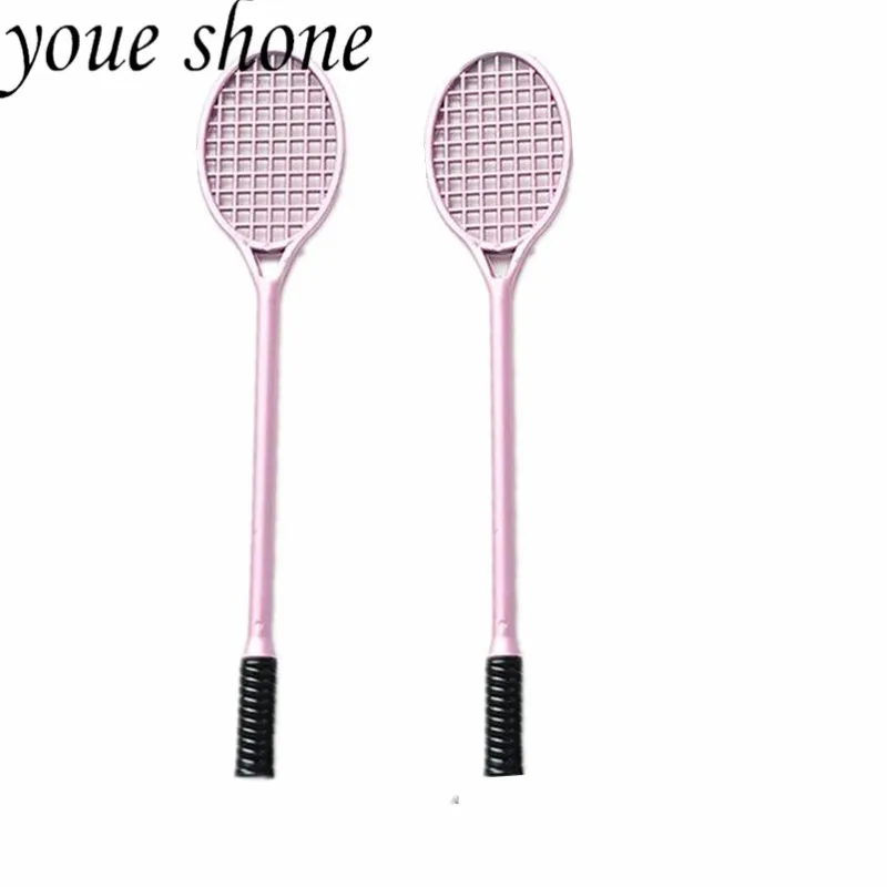 

2pcs/0.5mm Black Refill Gel Pen Korea Stationery Creative Simulation Plastic Badminton Racket Neuter Pens Sleeve Office Supplies