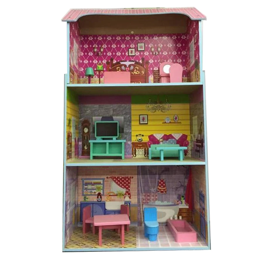 Ролевые игры мебель игрушки дом игрушки для детей Детская игрушка большой кукольный домик деревянная миниатюрная мебель для кукольного дома набор игрушек кукла