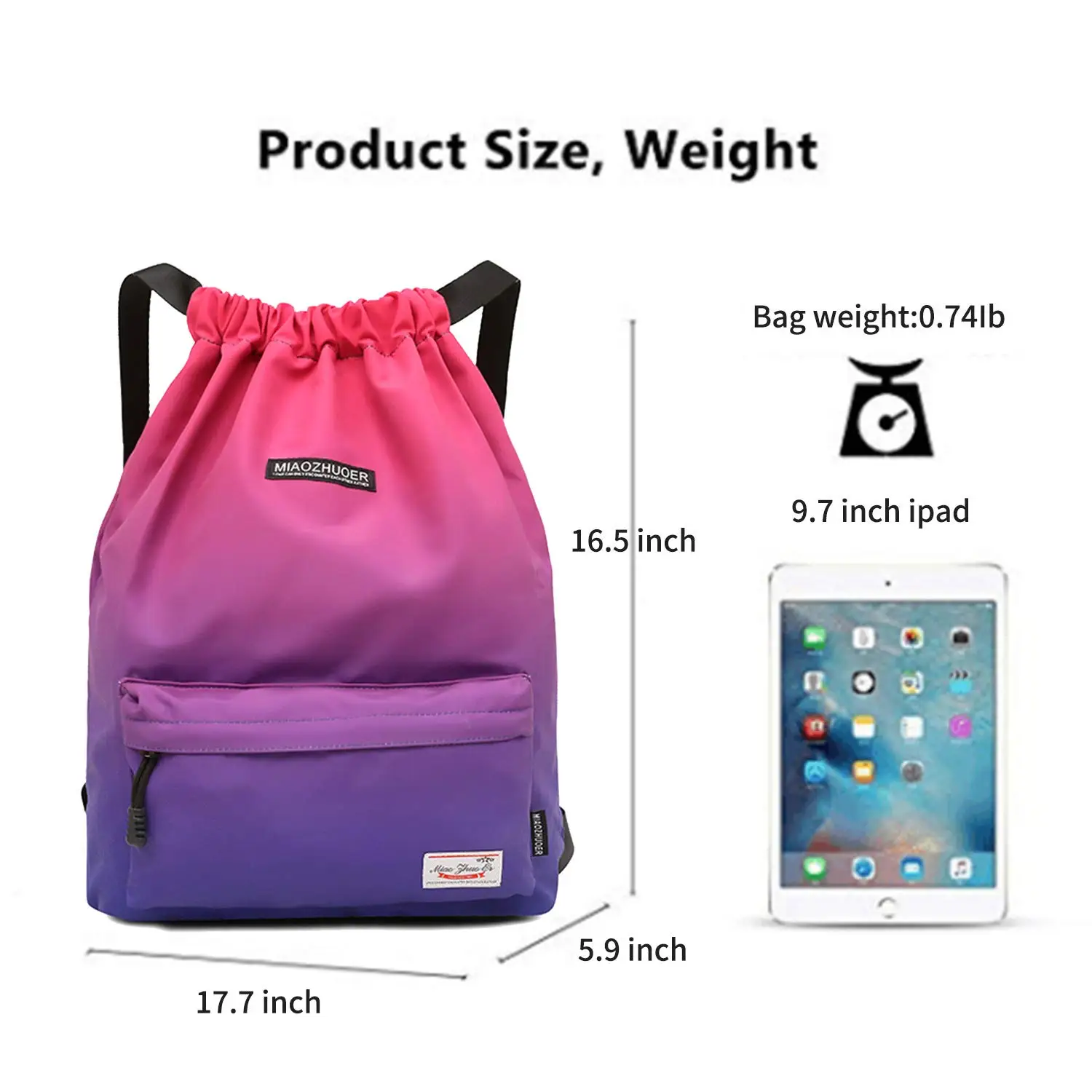 Водонепроницаемая спортивная сумка с градиентным шнурком, женский спортивный рюкзак для девочек, тренировочная сумка для плавания, фитнеса, мягкая сумка для серфинга