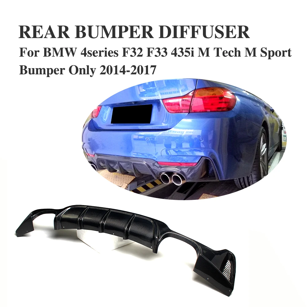 Задний диффузор для губ бампер из углеродного волокна протектор для BMW F32 F33 F36 M Sport 13-17 один Выпускной два выхода