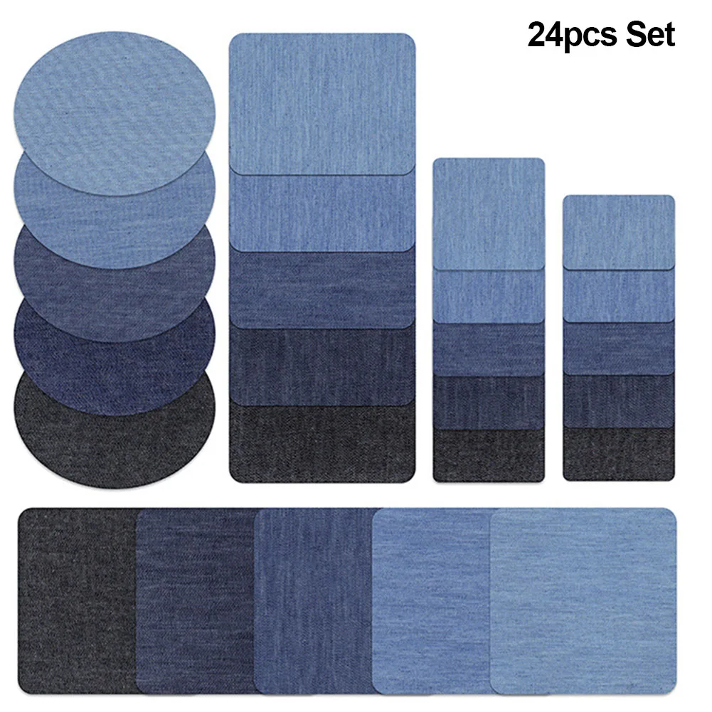 

2pcs 24pcs Iron On Applique Decor Accessory Knee Pants DIY Jacket Patch Apparel Mending Sticker Repair Quick Fix Elbow Denim