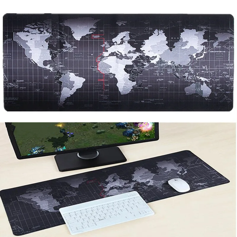 Mousemats Large Size Non Slip World Map Speed Game Mouse Pad