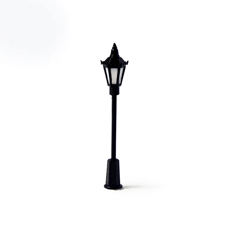 

20 pcs LED HO Scale 1:100 Garden Lamps Double Head 3V Landscape Lights Lamppost Model Train Layout MR805 Model Street Lights