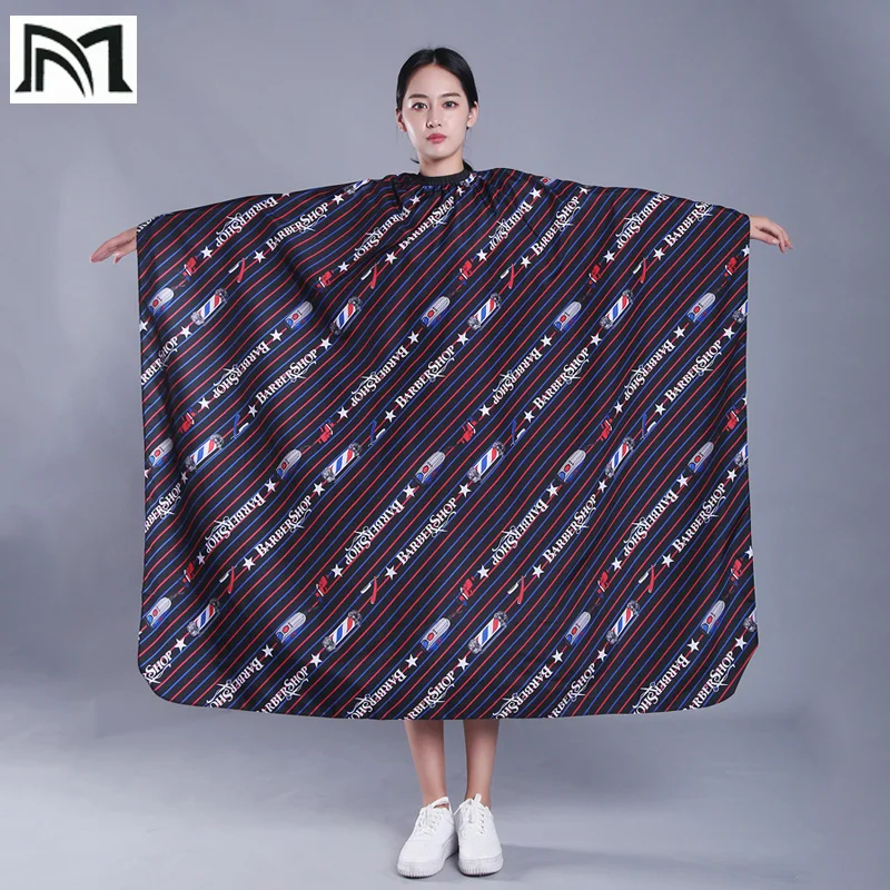145*160 cm Molticolor Polyester Salon Wrap Apron Stripe Leisure Style Peri Cloth Water-repellent Cape Hairdressing Assistant B2 145*160 cm Molticolor Polyester Salon Wrap Apron Stripe Leisure Style Peri Cloth Water-repellent Cape Hairdressing Assistant B2