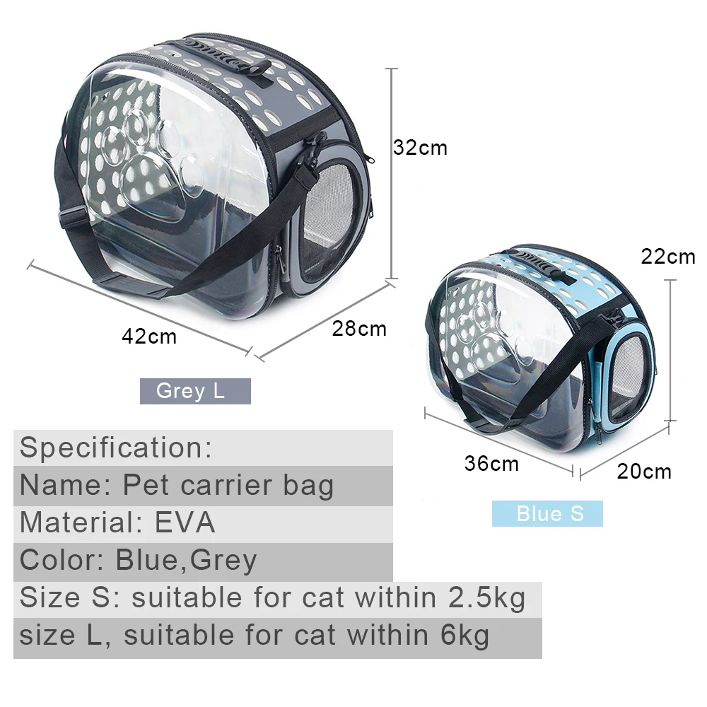 Портативная переноска для собак, прозрачная дышащая Сумка-переноска для кошек, сумка для кошек, складная сумка для путешествий, сумка на плечо для кошек, собак, домашних животных, сумки S/L