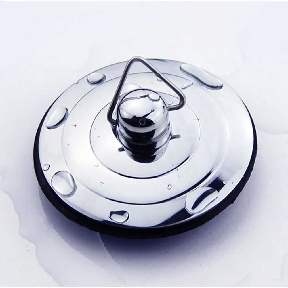 

With Chain Brass Universal Sink Tool Bathtub Stopper Silver Basin Accessory Kitchen Bathroom Plug Durable Drain
