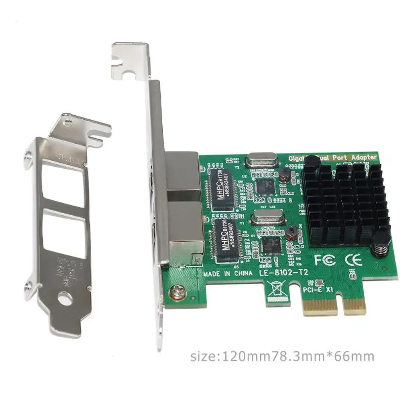 2 порта 1000 Мбит/с Gigabit Ethernet 10/100/1000 м RJ-45 PCI Express PCI-E сетевая карта LAN адаптер конвертер карты для настольных ПК