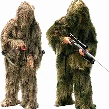 Ternos de camuflagem ajustável novo masculino 3d universal roupas floresta escondida caça exército militar tático sniper ghillie conjunto