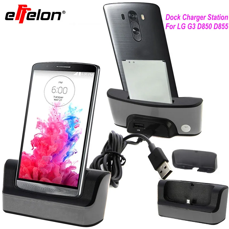 Effelon USB 2.0 Dual Sync Desktop Charging Docking Station Cradle + OTG Function For LG G3 D850