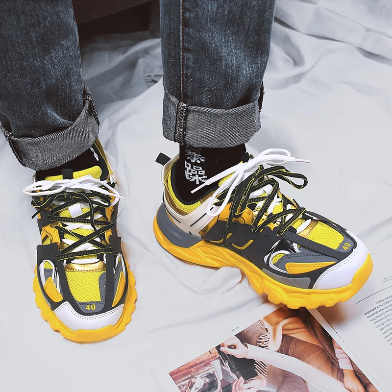 Men Dad Sneakers Men Sport Shoes Men Running Shoes Breathable Yellow zapatillas hombre deportiva Professional Baskets Training Men Dad Sneakers Men Sport Shoes Men Running Shoes Breathable Yellow zapatillas hombre deportiva Professional Baskets Training