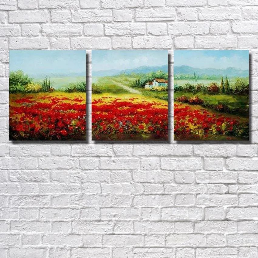 Buy Free Shipping 100 Handpainted Wall Art 3 peice