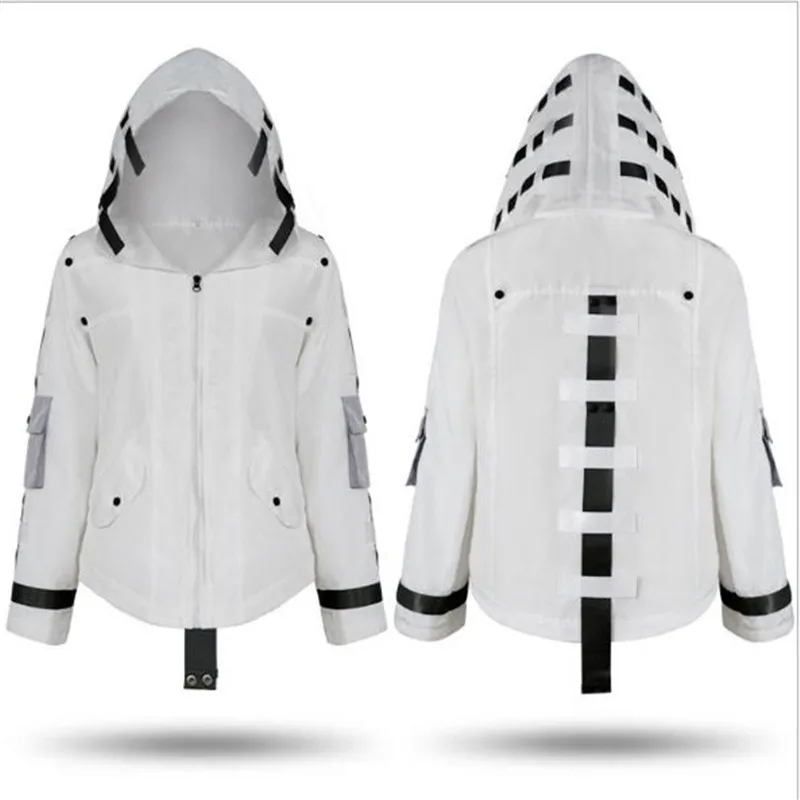  BOOCRE Cosplay Game PUBG Costumes Jackets Hoodies Unisex Adult Clothing Black White
