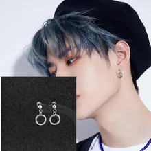 1 пара KPOP Bangtan Boys Album V DNA circle корейские сережки-Шпильки Модные ювелирные изделия Аксессуары для Мужская и женская серьга