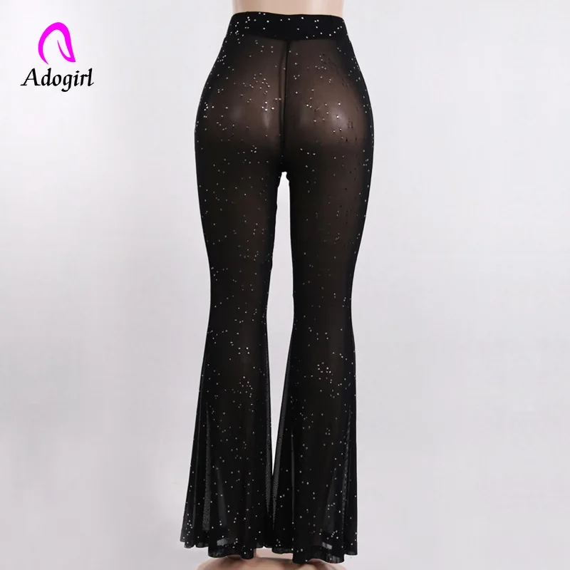 Sequins Women Skinny High Waist Reflective Flared Pants 2019 Summer Streetwear Club Party Pants Women Fishnet Covers Trousers Sequins Women Skinny High Waist Reflective Flared Pants 2019 Summer Streetwear Club Party Pants Women Fishnet Covers Trousers