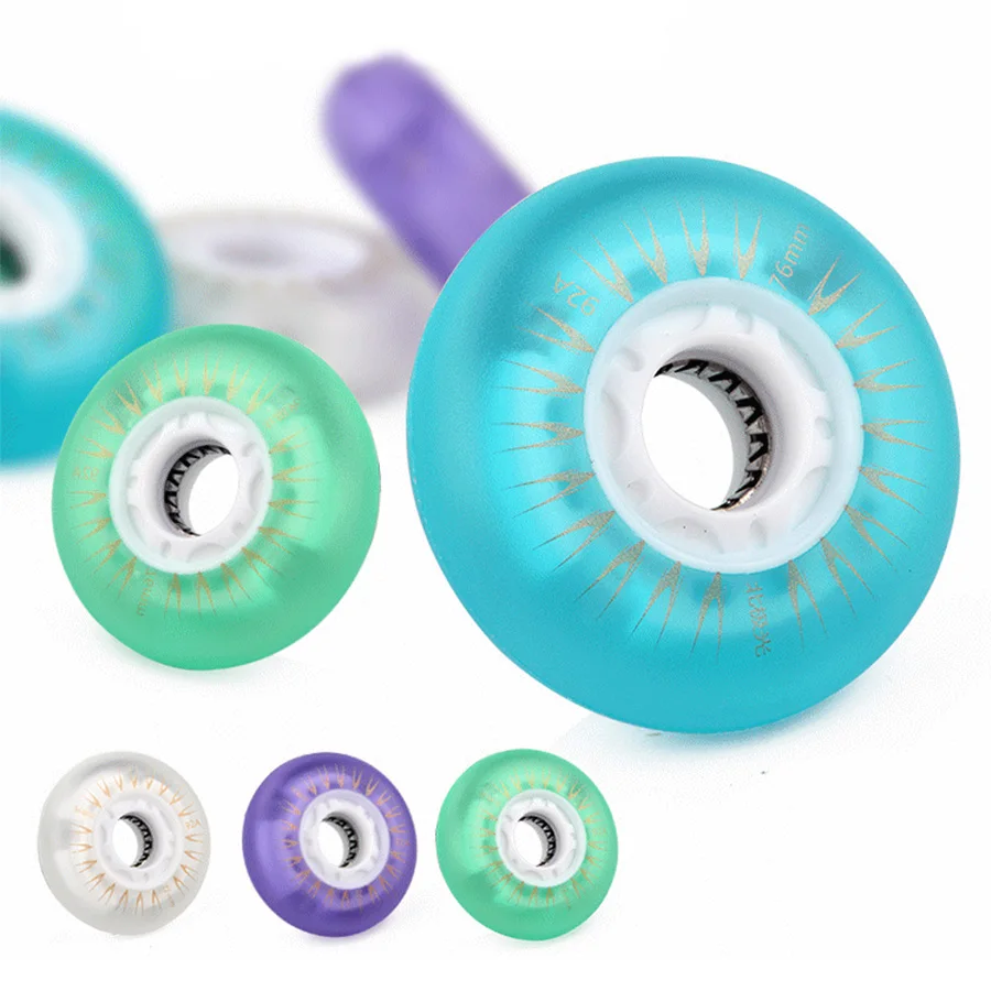 

8pcs LED Lighting Inline Skate Wheels 92A Flashing 64 68 70 72 76 80mm Shining Slalom Sliding Roller Skating Shoes Tires Patines