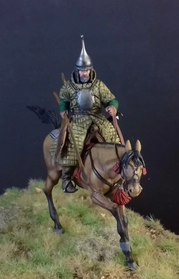 

1/ 24 54mm soldier with Spear and horse Resin figure model kit