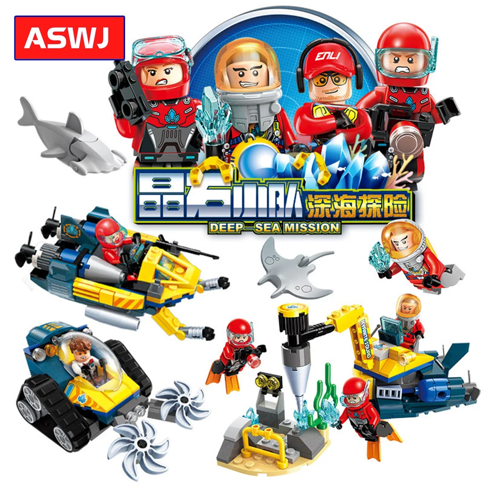 

Deep Sea Adventure Series Building Blocks Compatible Legoes Mining Delta Ship Boat Bricks Model Kid DIY Educational Toys Gifts
