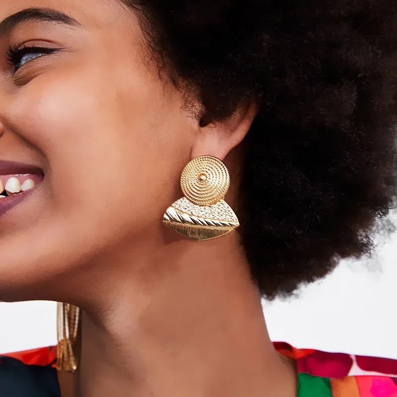 

EK380 Fashion Statement Earrings Geometric Earrings For Women Gold Color Metal Tassel Dangle Earing Modern Jewelry oorbellen