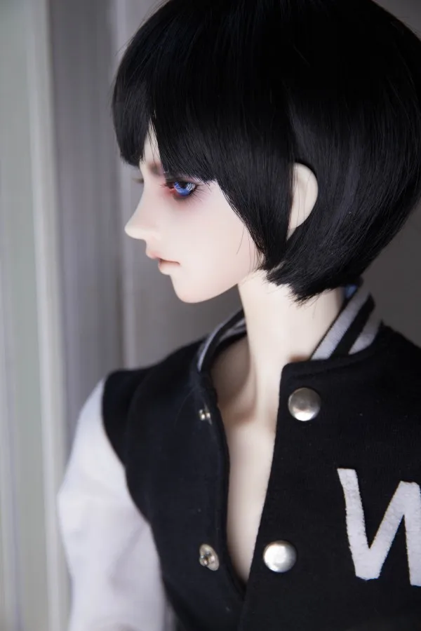 BJD кукла парики для 1/3 1/4 1/6 BJD DD SD MSD YOSD дядя кукольные волосы парики высокотемпературный провод короткий черный красный-brwon парики из натуральных волос