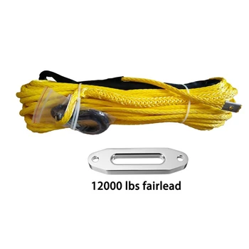 

1/2"*100ft Synthetic Rope With Hook and 12000LBS Fairlead, Winch Cable for Car Accessories