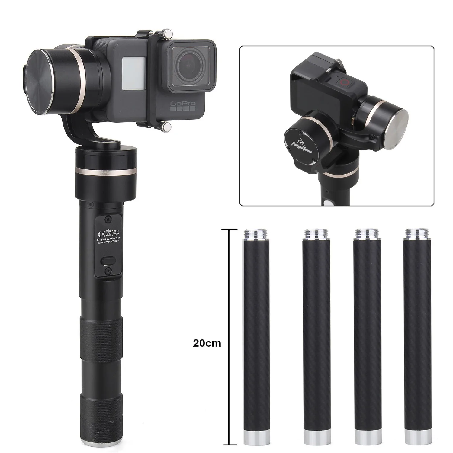 

FeiYu FY-G4 3 Axis Handheld Gimbal Brushless Steadycam for Gopro Hero 5 kit