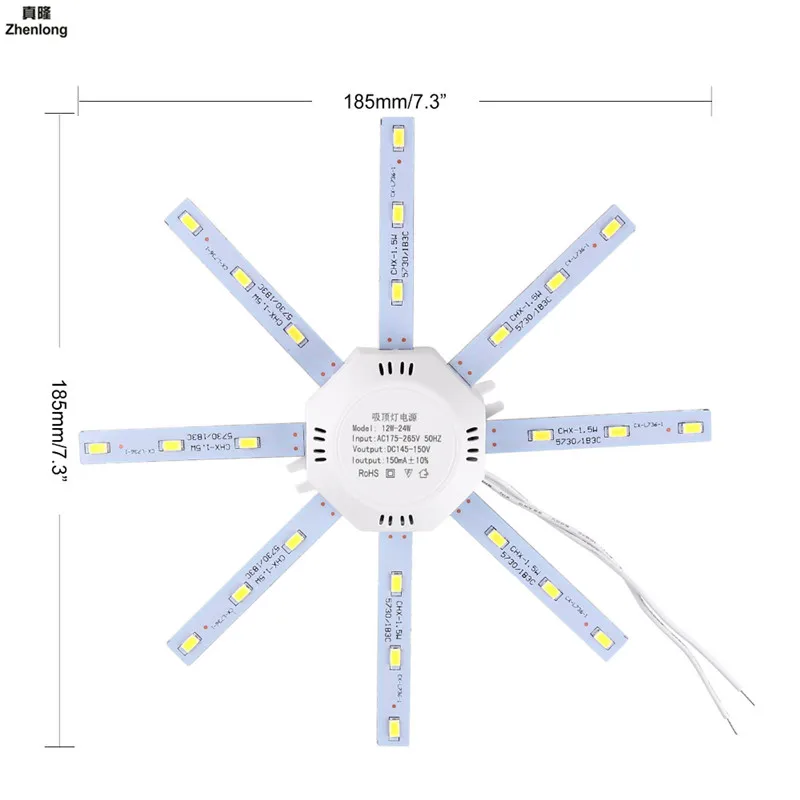 12 Вт 16 Вт 20 Вт 24 Вт светодиодный потолочный светильник изменение источник света лампы пластины Осьминог 5730smd Холодный/ теплый белый для