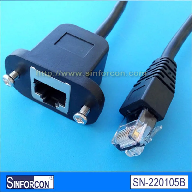 Buy cat5 utp bulkhead rj45 female socket panel mount