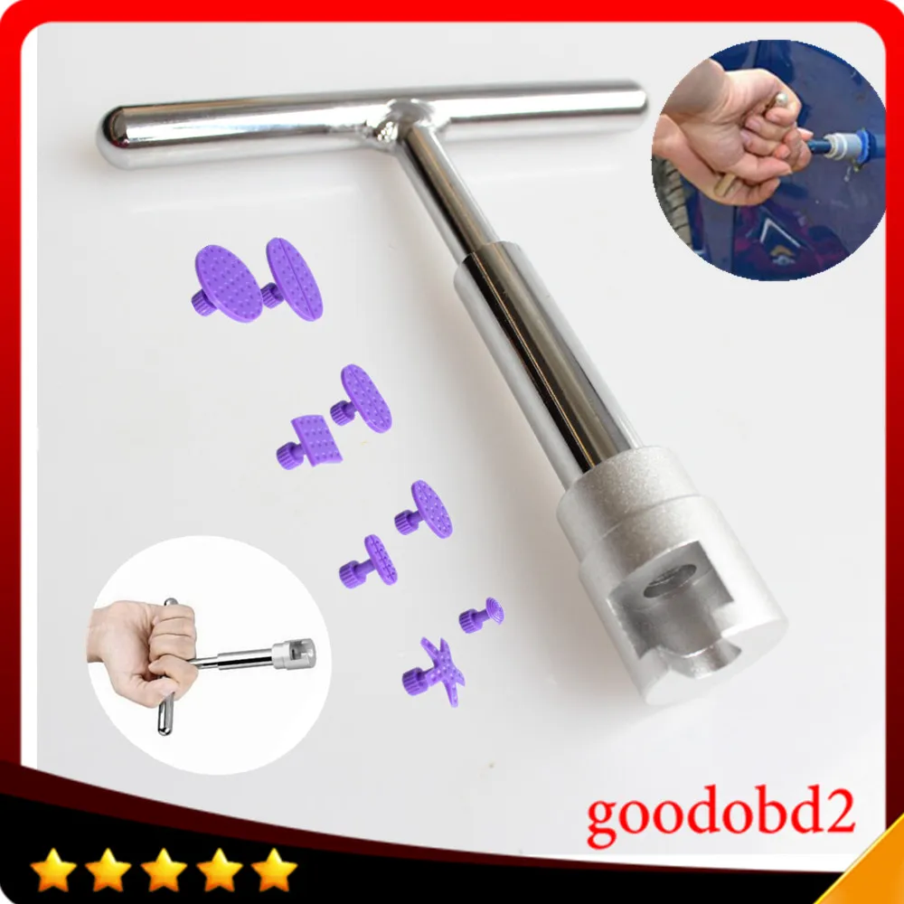 

Car PDR dent repair T-bar Hammer Tools Paintless Dent Repair Hand tool for car Auto Body Repair Tool+8x glue Tabs for Benz VW