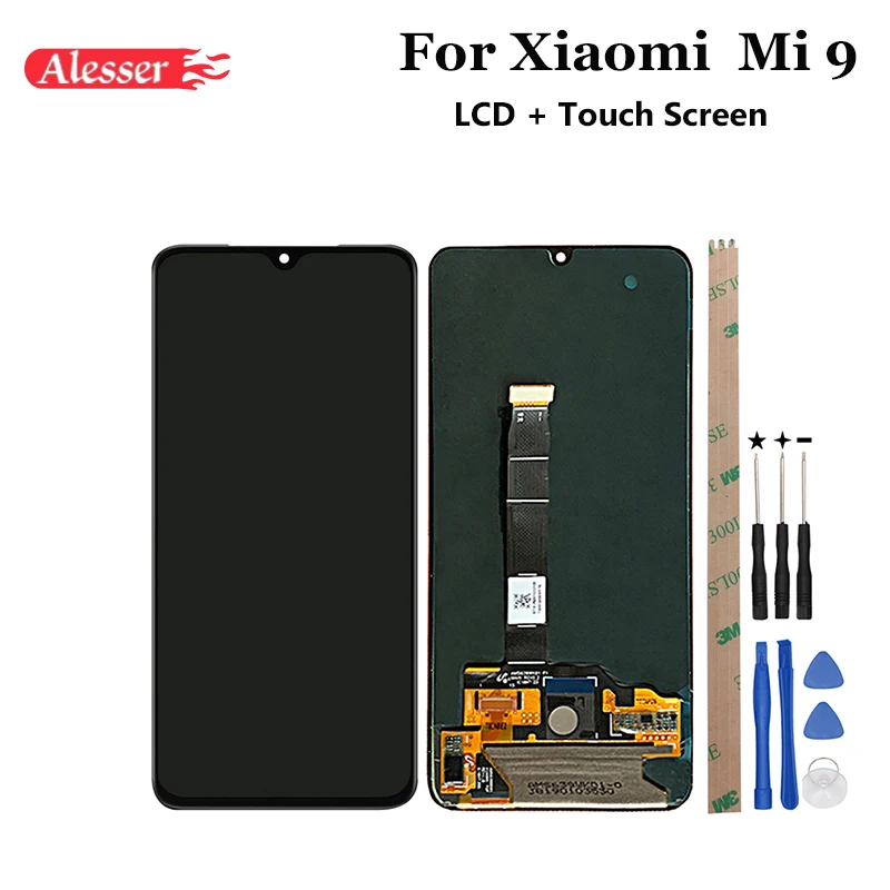 

Alesser For Xiaomi Mi 9 LCD Display and Touch Screen 6.39" Assembly Repair Parts With Tools And Adhesive For Xiaomi Mi 9 Phone
