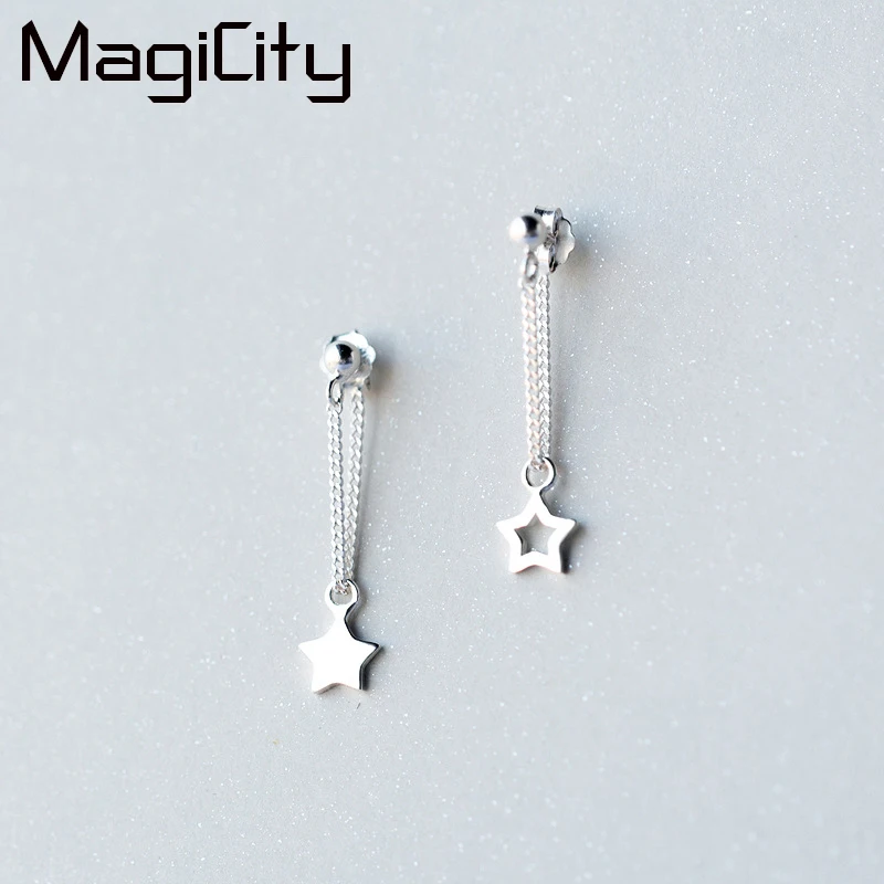

100% 925 Sterling Silver Hollow Star Stud Earrings For Women Girls Party Gift Pendientes Brincos Prevent Allergy Female Jewelry