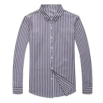 

Yufeiyan 2019 Casual Men's Shirts with Long Sleeves Cotton Striped Men Long Sleeve Shirts Slim Fit Men's Business Casual Shirts