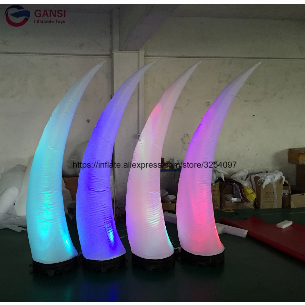 High Quality LED Spiral Inflatable Curve Cone,3M Height Inflatable Lighting Cone For Stage