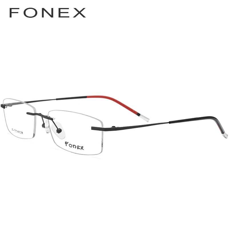 FONEX B титановые очки без оправы, мужские оправы для очков, женские оптические оправы по рецепту для близорукости, бескаркасные корейские очки 9608