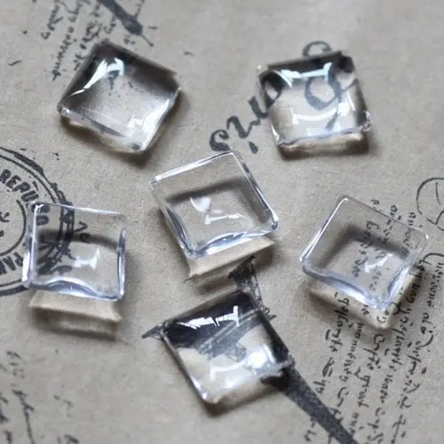 

Free shipping!!!!Free Shipping 500PCS Clear square Glass Dome Cabochon Fit Cameo Settings10x14mm