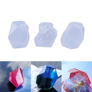 

Silicone Jewelry Mold Resin Irregular Stone Tangent Plane Mold Epoxy Into Gem Pendant Shaped New