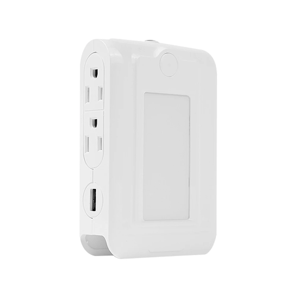 

Home Portable Charging Station Dusk To Dawn Night Light Power Socket Extender Led Plug In USB Port Wall Mount Sensor Controlled