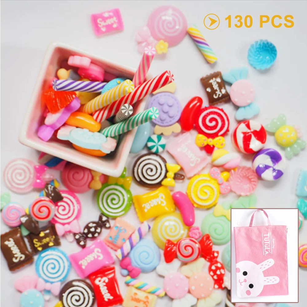 

DIY Slime Charms Accessories and Storage Bag,Phone Case Decoration for Slime Filler Miniature Resin Model Flowers Candy Kids Toy