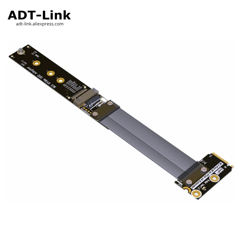 M.2 NVMe SSD удлинитель кабеля M Key поворота 90 градусов поддерживает PCI e 3 0x4 полная