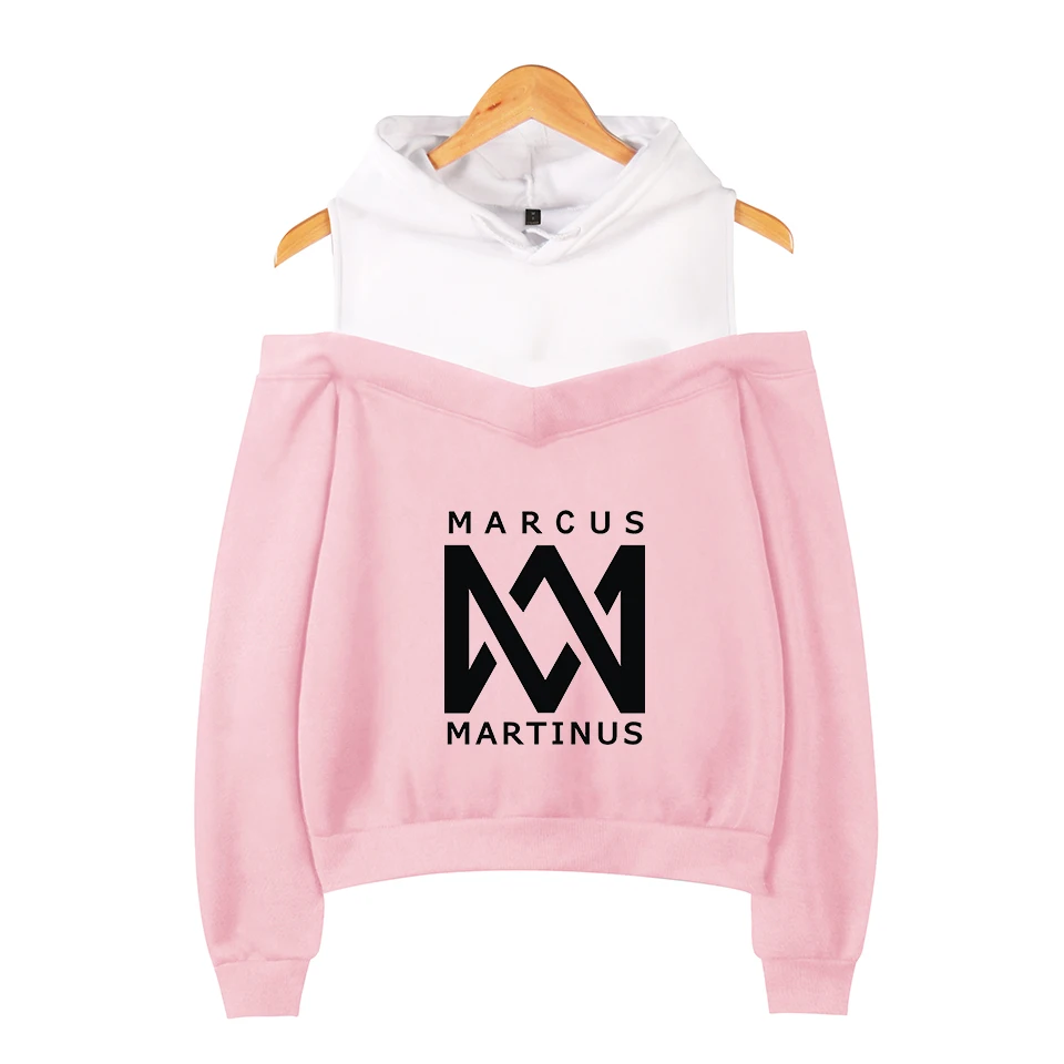 Marcus Martinus Off-shoulder Hoodies Sweatshirt Solar system 2019 New Fashion Womens Exclusive Kpop Sexy | Женская одежда