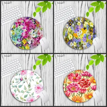 

Mairuige Small fresh flowers Customized MousePads Computer Laptop Anime Mouse Mat Round Mouse Pad Lock Edge 200x200mm 220x220mm