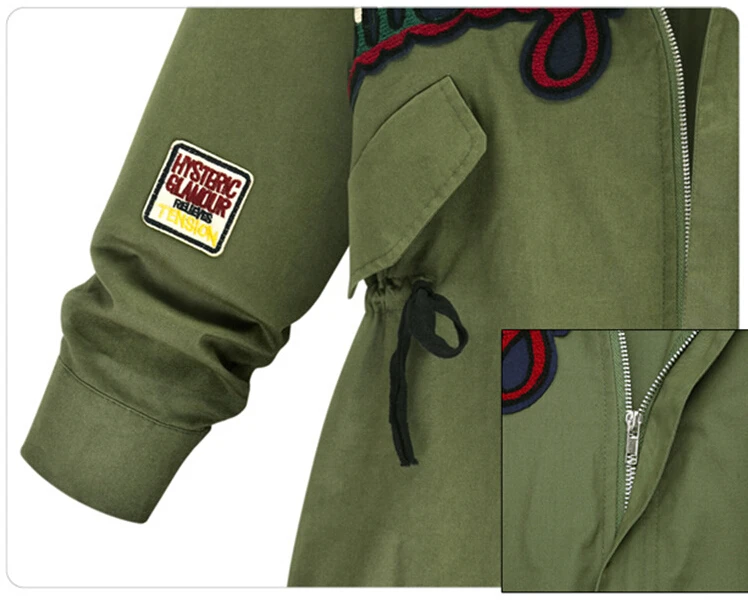 Осенняя одежда года модные Большие размеры 5XL Для женщин Военная Униформа Курточка бомбер пальто миди Армейский зеленый тонкий дамы Повседневное Для женщин пальто из основной коллекции