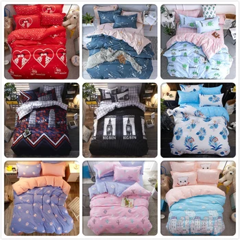 

Soft Cotton Bedding Set 3pcs/4pcs Bed Linen Kids Child Bedspreads 1.2m 1.5m 1.8m 2m 2.2m Single Twin Queen King Size Duvet Cover