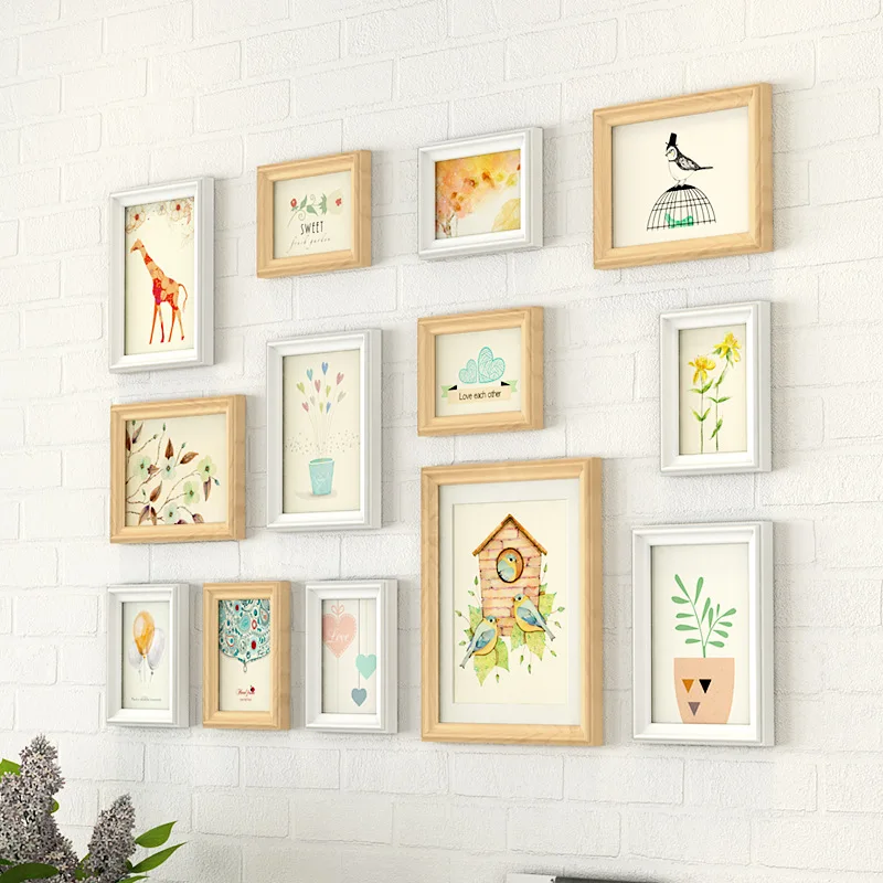 13 pieces Picture Frames Wall Decoration Pastoral Wood ...