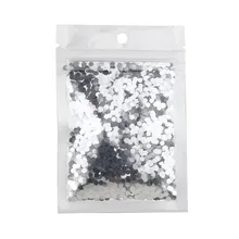 1PC 10g Plastic Silver Hexagon Slices Nail Glitter Holographic Powder Dust Nail Dust Women Make Up