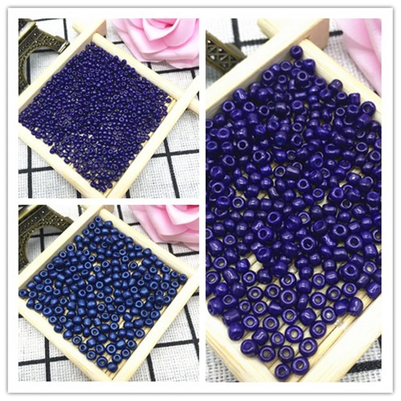 

New DIY 2mm/3mm/4mm 1000/500/200pcs Czech Glass Seed Spacer Beads Jewelry Fitting Navy