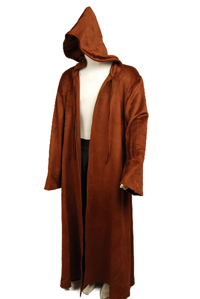 Star Wars Cosplay Costume Brown Sith Jedi Robe Wool Cloak obi wan