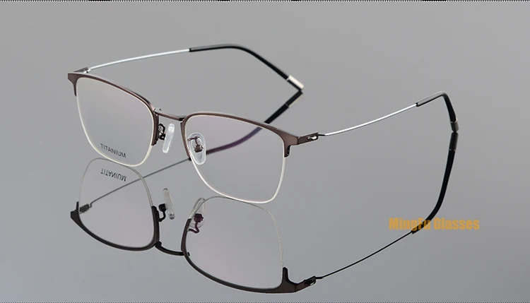 Eagwoo, титановые очки, полуободок, оптическая оправа, очки по рецепту, очки с проволокой, дужки, мужские, новинка, тонкий светильник, очки для глаз, 5201