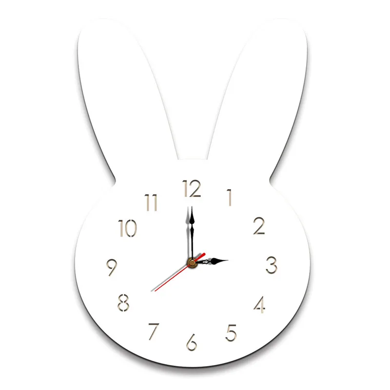 European Creative wall clock Children's room silent Creative cartoon kindergarten cute rabbit clock wall hangings home decor