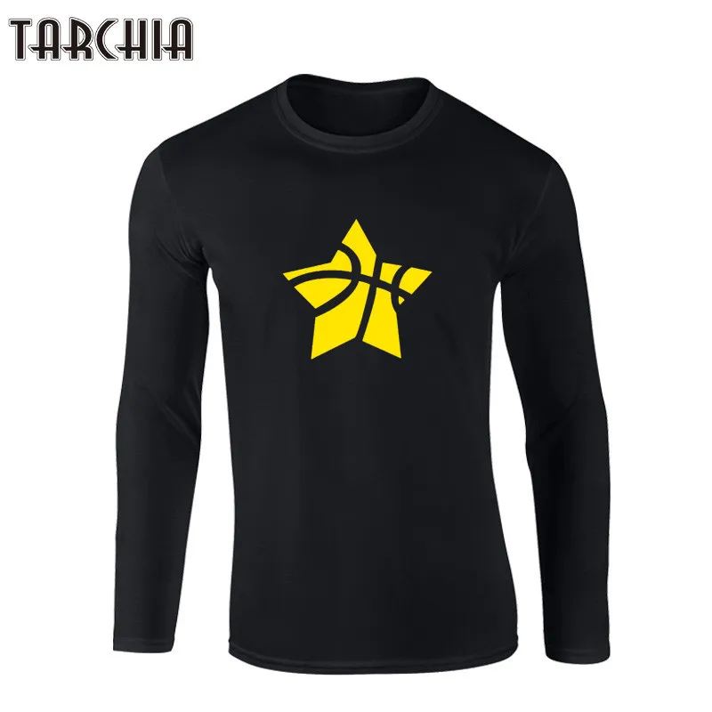 TARCHIA 2021 Новый дизайн мужской футболки с принтом пятиконечной звезды длинным