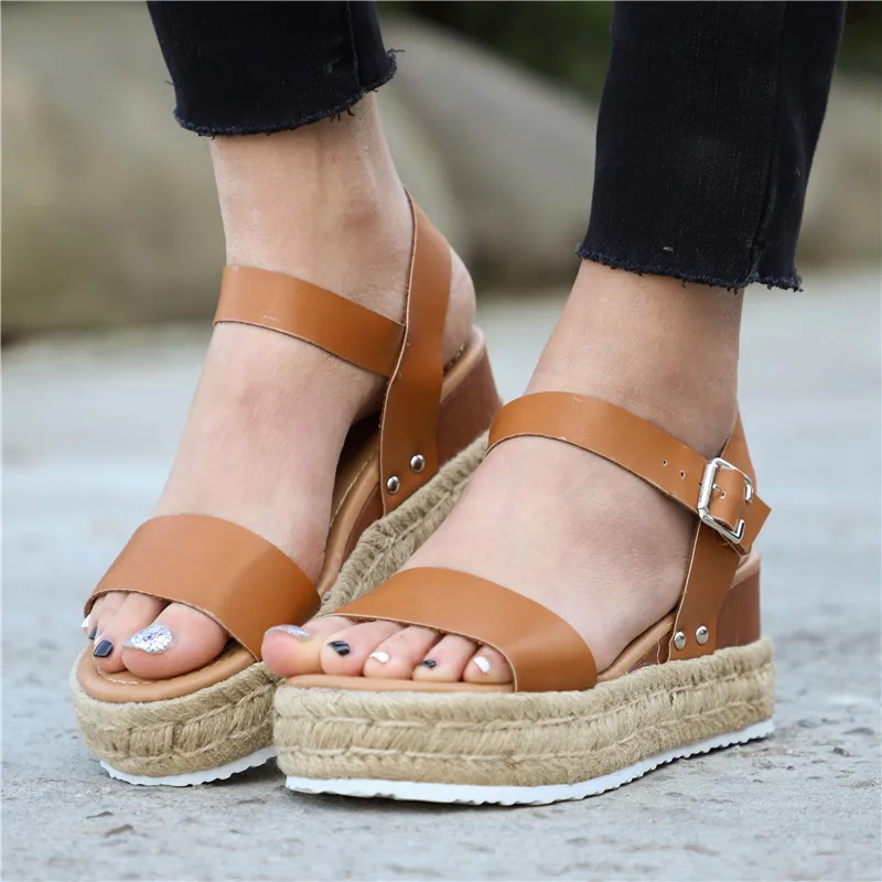 

PUIMENTIUA Torridity Fashion Women Sandals Wedges Shoes Heels Sandals 2019 Flop Chaussures Platforms Sandals New